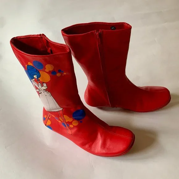 Rare - Rizzo Boots - Red GoGo Mod Girl on Cellphone - EU41 - Picture 2 of 16